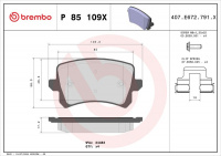 Sada brzdových destiček BREMBO P85109X - AUDI, SEAT, VW