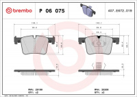 Sada brzdových destiček BREMBO P06075 - BMW