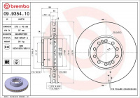 Brzdový kotouč BREMBO 09.9354.10 - DAF
