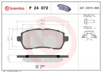Sada brzdových destiček BREMBO P24072 - FORD