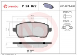 Sada brzdových destiček BREMBO P24072 - FORD