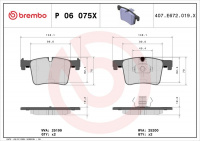 Sada brzdových destiček BREMBO P06075X - BMW