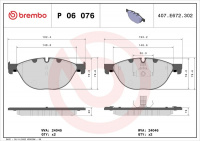 Sada brzdových destiček BREMBO P06076 - ALPINA, BMW