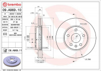 Brzdový kotouč BREMBO 09.A969.11 - CHEVROLET, OPEL, SAAB