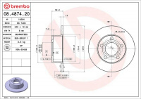 Brzdový kotouč BREMBO 08.4874.20 - AUDI