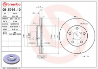 Brzdový kotouč BREMBO 09.5916.10 - TOYOTA Brzdový kotouč BREMBO 09.5916.10 - TOYOTA