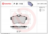 Sada brzdových destiček BREMBO P61114 - CITROËN, DS, PEUGEOT