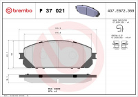 Sada brzdových destiček BREMBO P37021 - JEEP Sada brzdových destiček BREMBO P37021 - JEEP