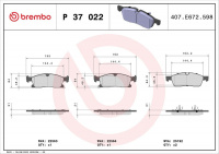 Sada brzdových destiček BREMBO P37022 - JEEP
