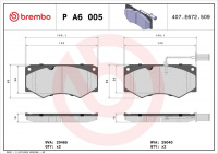 Sada brzdových destiček BREMBO PA6005 - IVECO
