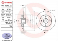 Brzdový kotouč BREMBO 08.9512.27