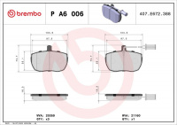 Sada brzdových destiček BREMBO PA6006