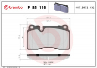 Sada brzdových destiček BREMBO P85116 - AUDI, SEAT