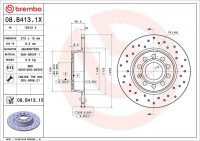 Brzdový kotouč BREMBO 08.B413.1X
