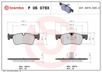 Sada brzdových destiček BREMBO P06078X - BMW