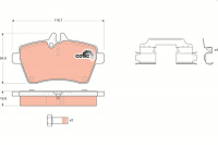 Sada brzdových destiček TRW GDB1630 - MERCEDES W169 A