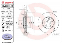 Brzdový kotouč BREMBO 09.C063.11 - MERCEDES-BENZ