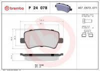 Sada brzdových destiček BREMBO P24078 - FORD, VOLVO