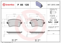 Sada brzdových destiček BREMBO P85120 - AUDI