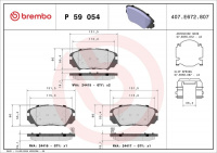 Sada brzdových destiček BREMBO P59054 - OPEL