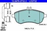 Sada brzdových destiček ATE Ceramic 13.0470-2732 (AT LD2732)