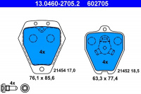 Sada brzdových destiček ATE 13.0460-2705 (AT 602705) - AUDI