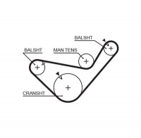 Rozvodový řemen GATES (GT 5456XS) - HYUNDAI
