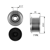 Alternátorová volnoběžka (předstihová spojka) GATES (GT OAP7095) - VW