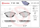 Sada brzdových destiček BREMBO P61124 - CITROËN, DS, OPEL, PEUGEOT