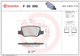Sada brzdových destiček BREMBO P50090 - MERCEDES-BENZ