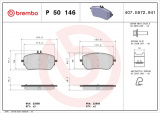 Sada brzdových destiček BREMBO P50146