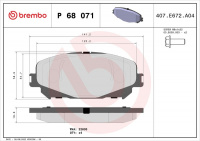 Sada brzdových destiček BREMBO P68071