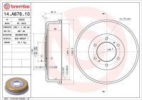 Brzdový buben BREMBO 14.A676.10 - NISSAN