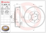 Brzdový buben BREMBO 14.A676.10 - NISSAN