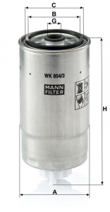 Palivový filtr MANN WK854/3 (MF WK854/3) - ALFA ROMEO