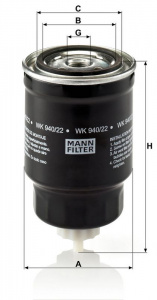 Palivový filtr MANN WK940/22 (MF WK940/22) - NISSAN