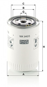 Palivový filtr MANN WK940/5 (MF WK940/5) - IVECO, MAGIRUS-DEUTZ