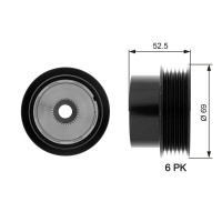 Alternátorová volnoběžka (předstihová spojka) GATES (GT OAP7101) - VOLVO