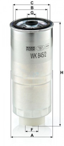 Palivový filtr MANN WK845/2 (MF WK845/2) - AUDI