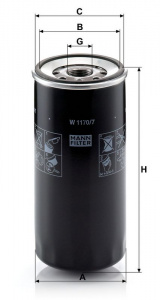 Olejový filtr MANN W1170/7 (MF W1170/7) - ASTRA, IRISBUS, IVECO