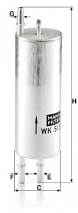 Palivový filtr MANN WK513/3 (MF WK513/3) - BMW
