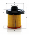 Vzduchový filtr MANN C1468 (MF C1468) - CITROËN, PEUGEOT, TALBOT