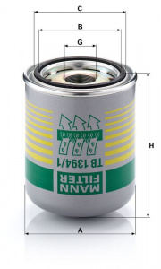 Vysoušecí patrona vzduchu, pneumaticky MANN TB1394/1X (MF TB1394/1X)