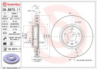 Brzdový kotouč BREMBO 09.B972.11 - AUDI