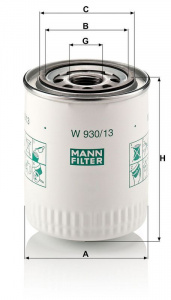 Olejový filtr MANN W930/13 (MF W930/13) - BENTLEY, DAIMLER, JAGUAR