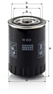 Olejový filtr MANN W932 (MF W932) - RENAULT