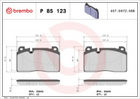 Sada brzdových destiček BREMBO P85123 - AUDI, PORSCHE