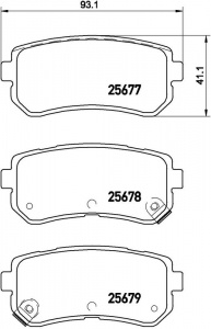 Sada brzdových destiček BREMBO P30068 - HYUNDAI, KIA