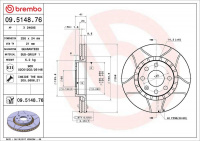Brzdový kotouč BREMBO MAX 09.5148.76 - OPEL Brzdový kotouč BREMBO MAX 09.5148.76 - OPEL