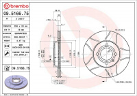Brzdový kotouč BREMBO MAX 09.5166.75 - SEAT, VW Brzdový kotouč BREMBO MAX 09.5166.75 - SEAT, VW